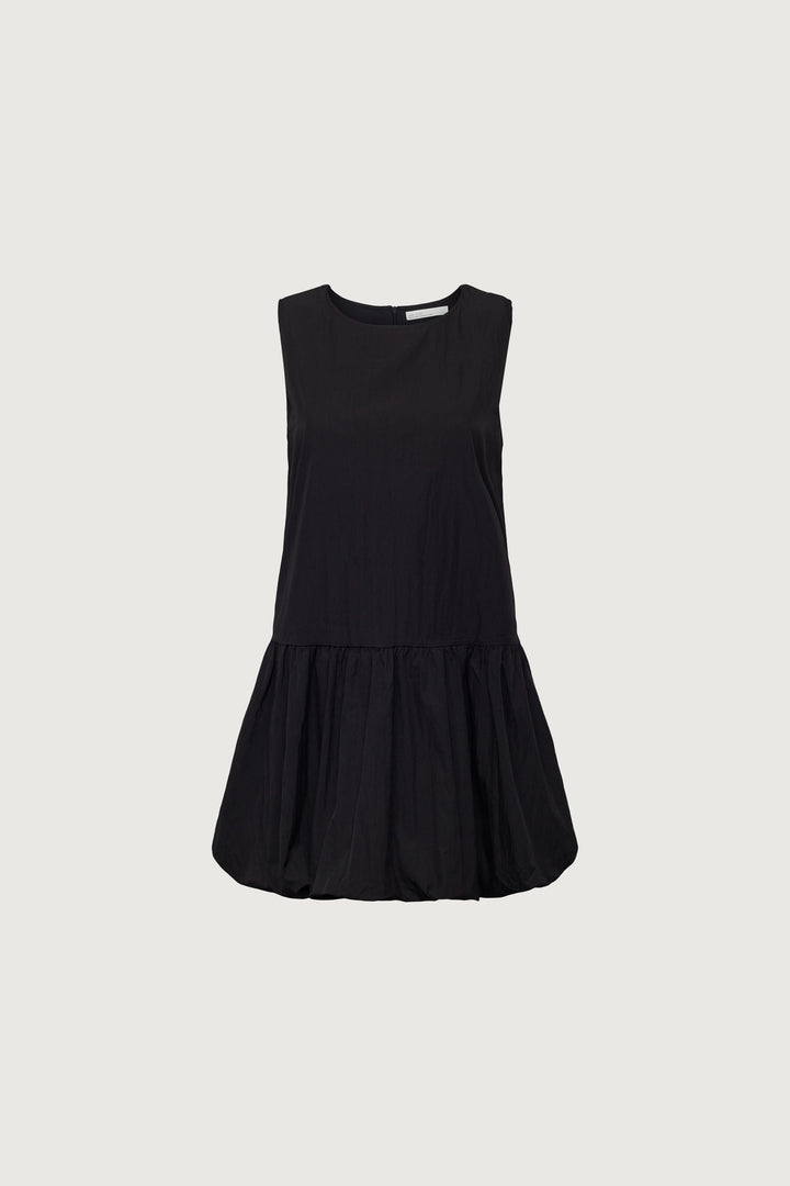 BUBBLE HEM MINI DRESS in Black — alternate angle