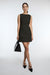 Sleeveless a-line mini dress in black — main image