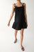 Poplin mini dress with bow details in black — main image