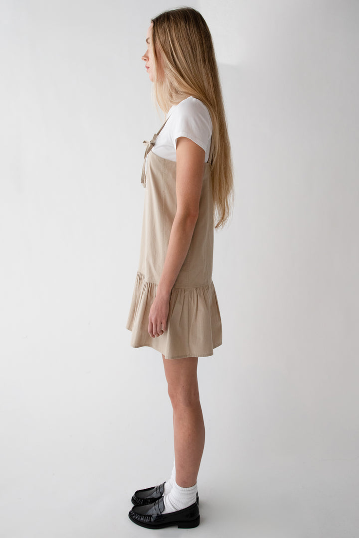 POPLIN MINI DRESS WITH BOW DETAILS in Trench Coat — alternate angle