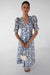 V-neck puff sleeve floral maxi dress in grisaille floral — main image