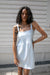 Mini floral fabric dress in sky blue — main image