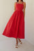V-waist maxi dress in red — main image