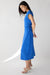 Sleeveless ruched waist midi dress in skydiver — main image
