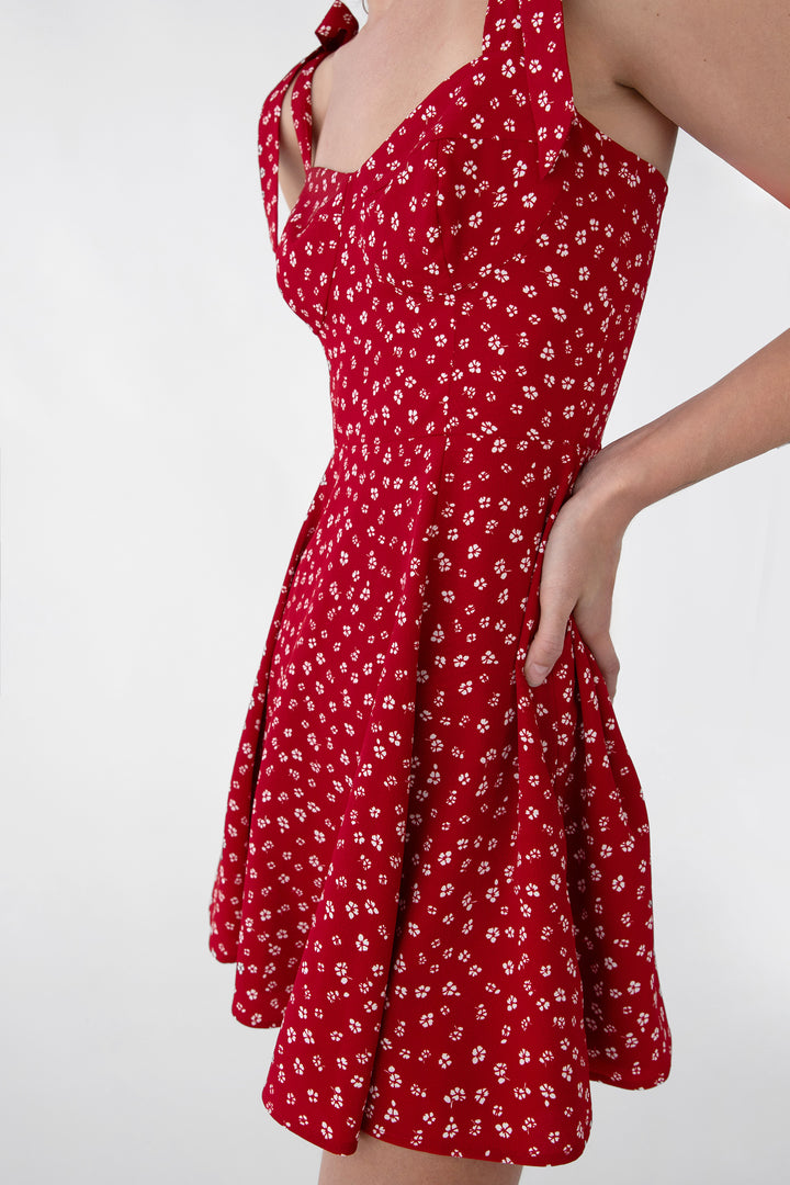 FLORAL BUSTIER MINI DRESS