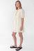Tie-front babydoll mini dress in cream — main image