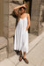 Gathered neckline maxi dress in white — main image