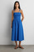 Cotton poplin square neck midi dress in skydiver — main image