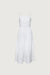 Cotton poplin square neck midi dress in white — main image