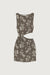 One shoulder knit mini dress with cutout in brindle floral — main image