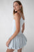 Drop waist bubble hem mini dress in ballad blue — main image