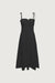 Shirred bodice midi dress in black — main image