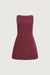 Boat neck mini dress with pockets in wine — main image