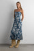 Floral print maxi dress in evening blue floral — main image