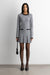 Contrast trim pleated mini dress in dark heather grey black — main image