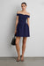 Off the shoulder corset mini dress in evening blue — main image