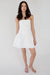 Pintuck lace trim tube top dress in white — main image
