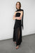 Tube maxi dress with contrast skirt and scarf in black — main image