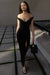 Sweetheart off the shoulder midi dress in black — main image