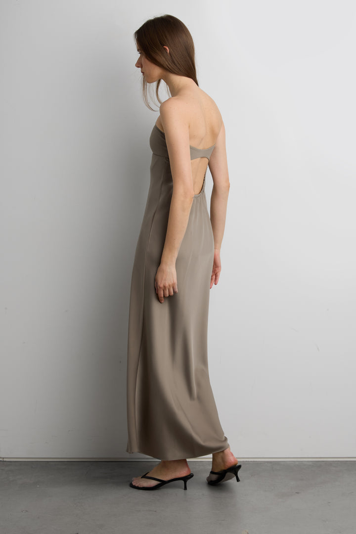 TUBE MAXI DRESS WITH SCARF in Brindle — alternate angle