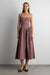 Cotton poplin corset midi dress in rose taupe — main image