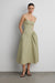 Cotton poplin corset midi dress in tea — main image