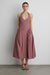 Cotton poplin halter midi dress in rose taupe — main image