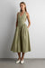 Cotton poplin halter midi dress in tea — main image