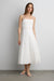 Linen blend midi dress in white — main image