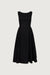 Cotton poplin high neck midi dress in black — main image