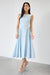 Cotton poplin high neck midi dress in skyride — main image