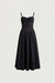 Cotton poplin corset midi dress in black — main image