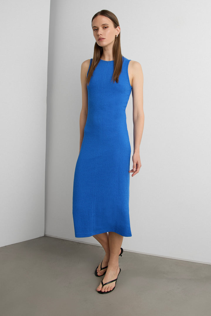 KNIT SLEEVELESS MIDI DRESS in Skydiver — alternate angle