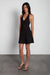 Knit halter neck mini dress in black — main image