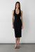 Knit form racerback midi dress in black — main image