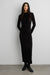 Ruched waist maxi jersey dress in black — main image