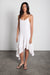 Tiered ruffle cami dress in white — main image