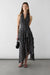 Plaid halter tiered dress in black plaid — main image