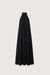 Pleated halter maxi dress in black — main image