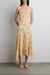 Sheer floral slip dress in light yellow — main image