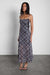 Plaid tie-neck slip dress in black plaid — main image