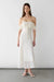Ruffle maxi dress with lace trim detail in cream — main image