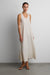 Maxi dress with crinkle effect in brown — main image