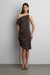 Midi dress with adjustable side ruched detail in charcoal — main image