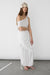 Midi dress with adjustable side ruched detail in ivory — main image