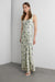 Vintage floral maxi dress in green print — image