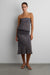 Foldover colour block tube dress in gray — main image
