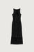 Maxi dress with tassel slit detail in black — main image