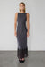 Maxi dress with tassel slit detail in gray — main image
