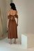 Off shoulder midi dress in tobacco — main image